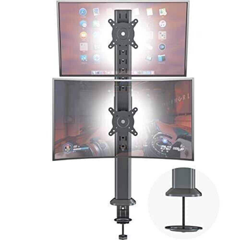 HEMUDU Dual Monitor Articulating Desk Mount Arm Stand - Vertical Stack hd04b-002